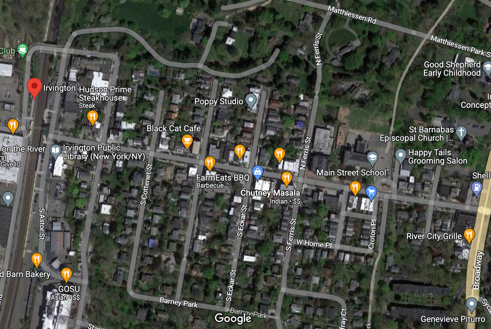 Image used with permission from Google Maps, Maxar Technologies, New York GIS and USDA/FPAC/GEO.