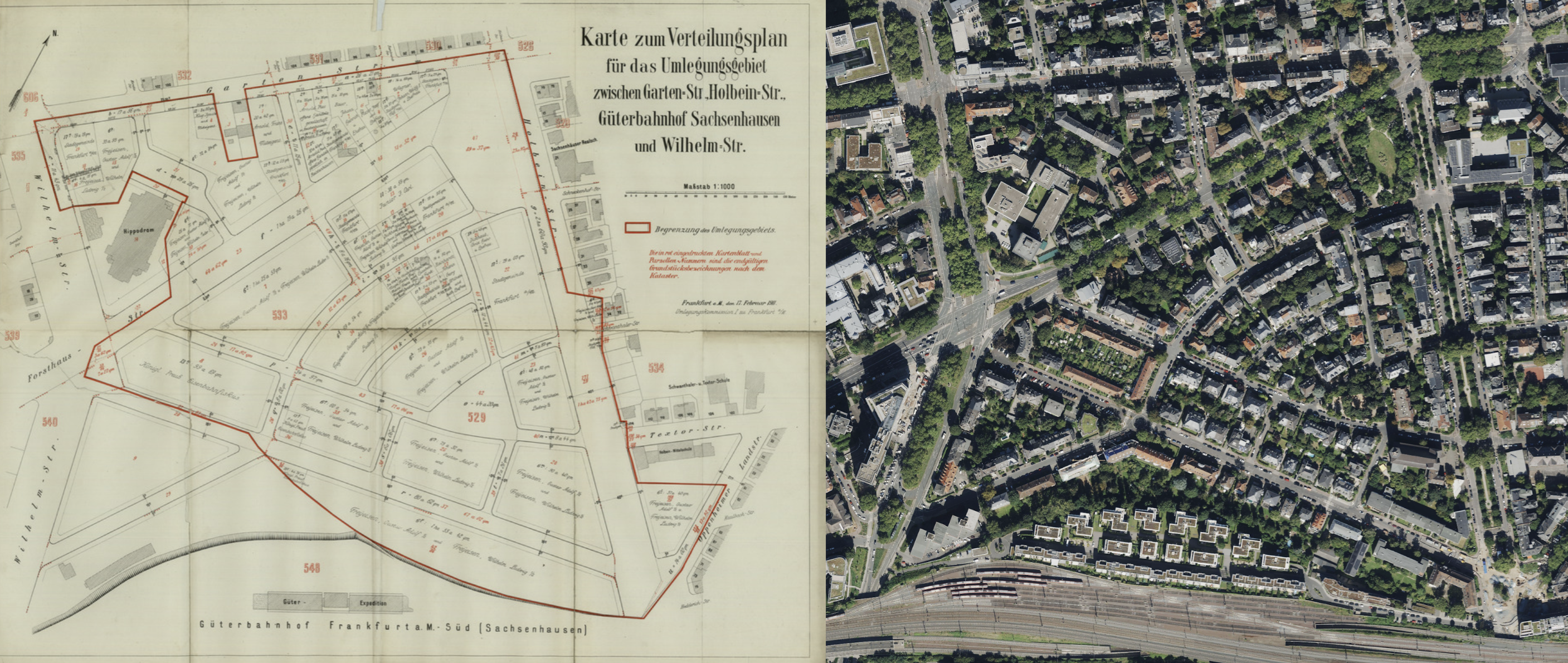 Source: Institut für Stadtgeschichte; Apple Maps.