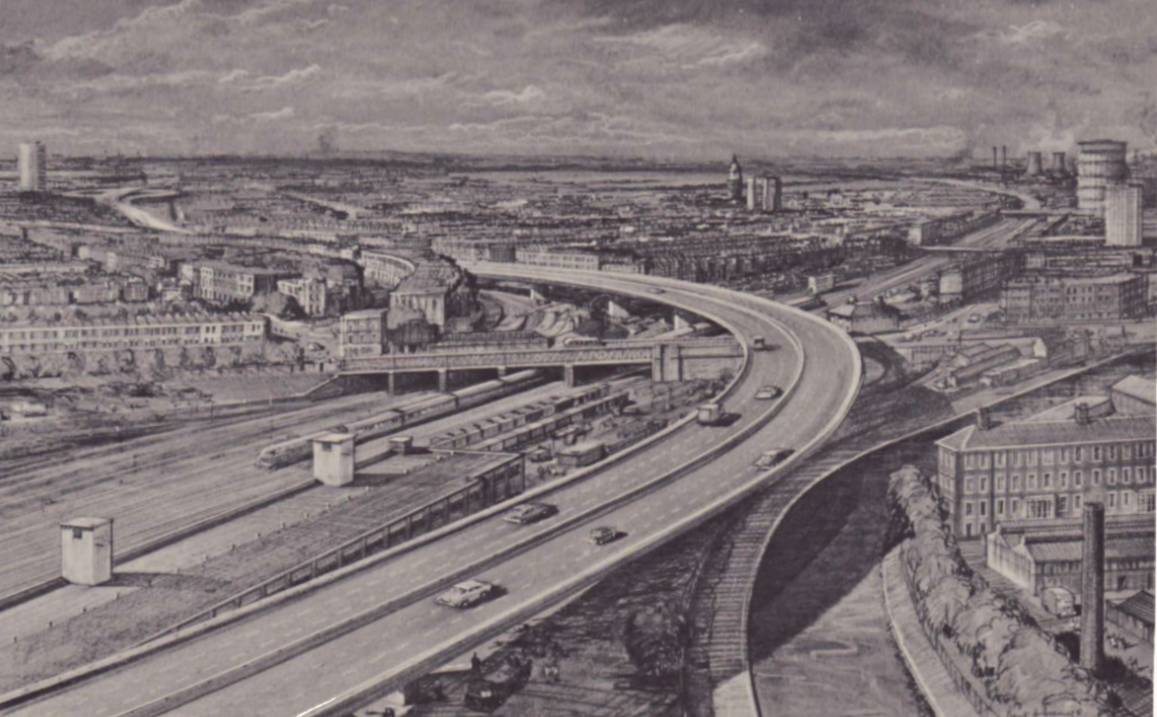 Artist's impression of London's Westway motorway