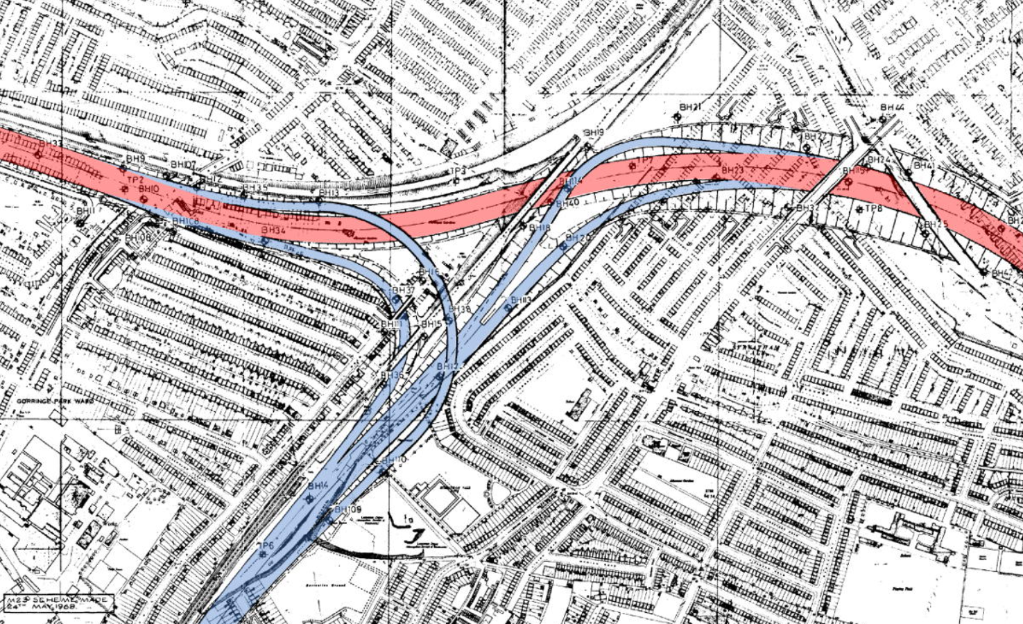 The Streatham Vale, mapped against the existing terraced housing.