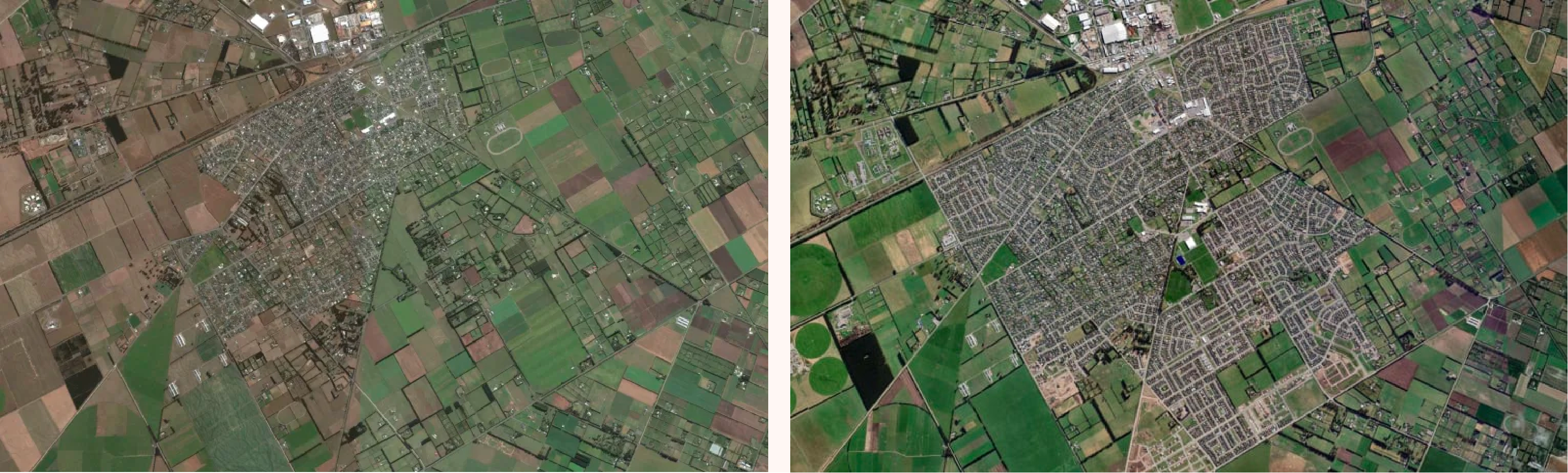 (Google Earth, 2011 vs. 2023)