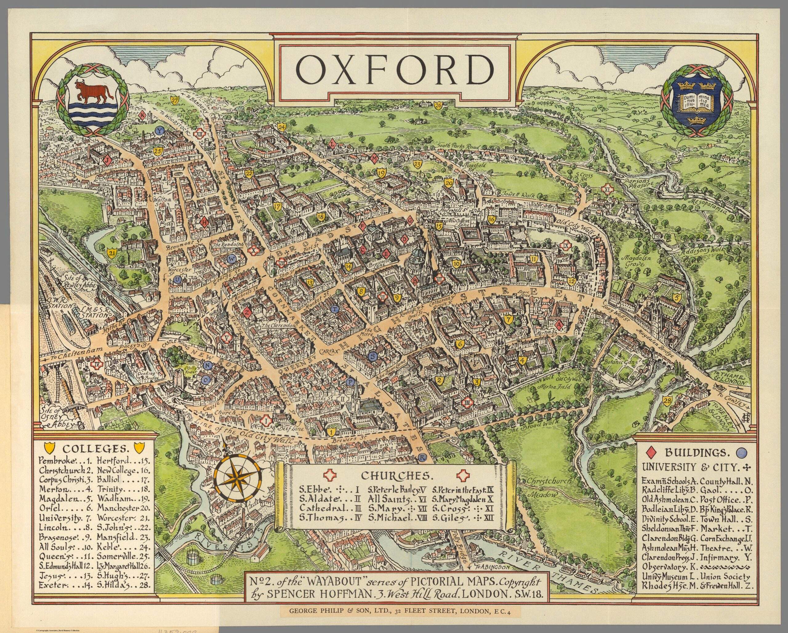 二十世纪初的牛津,精英们选择地理上聚居,源自David Rumsey Map Collection