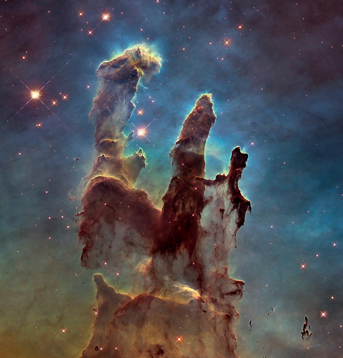 Pillars of Creation in the Eagle Nebula. Credit: NASA, ESA and the Hubble Heritage Team (STScI/AURA)